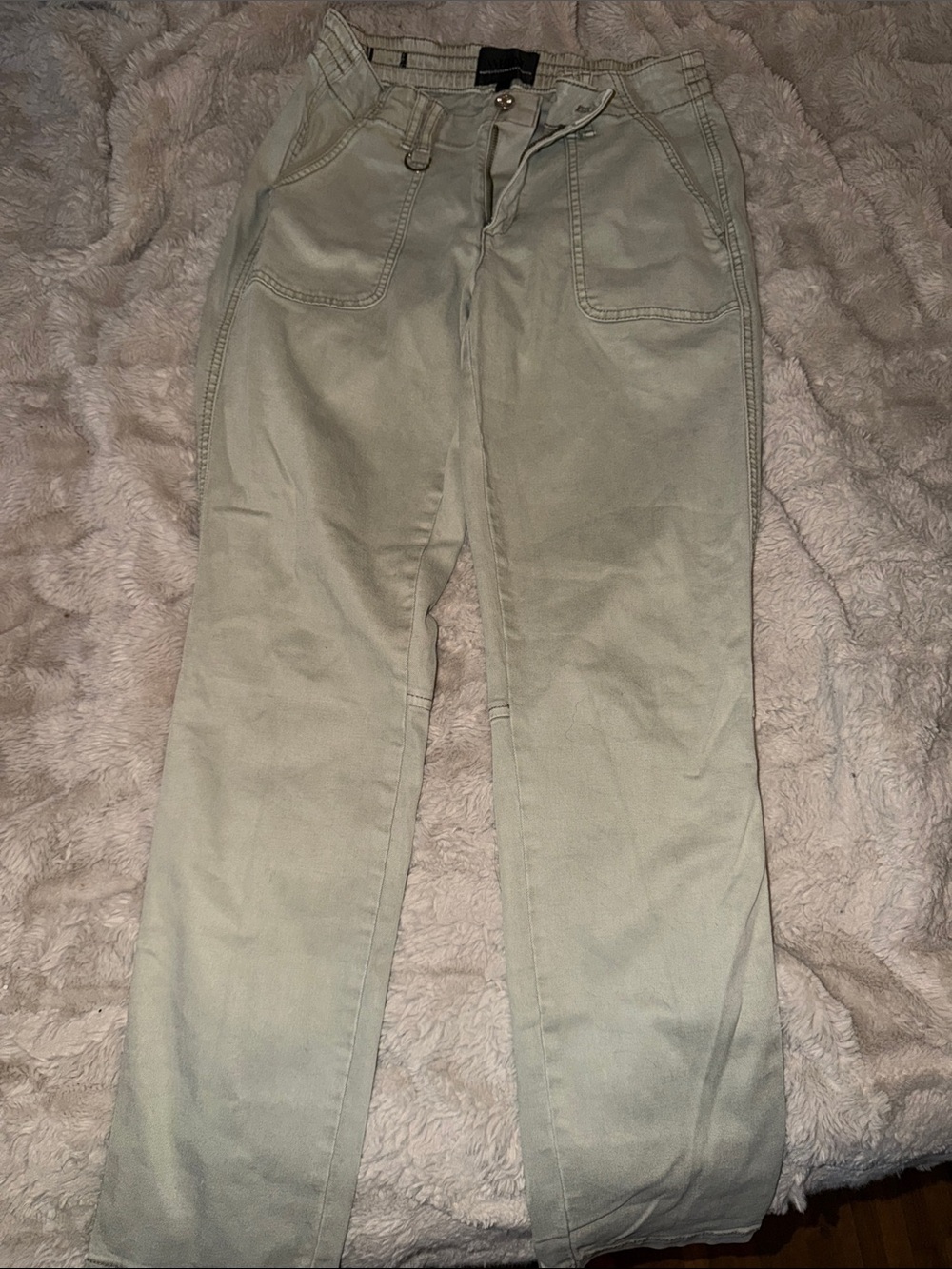 White House Black Market Straight-Leg Pants in Light Sage